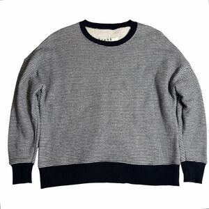 Frank & Eileen Sweatshirt Ribbed Knit Womens Blue White Striped Pullover USA